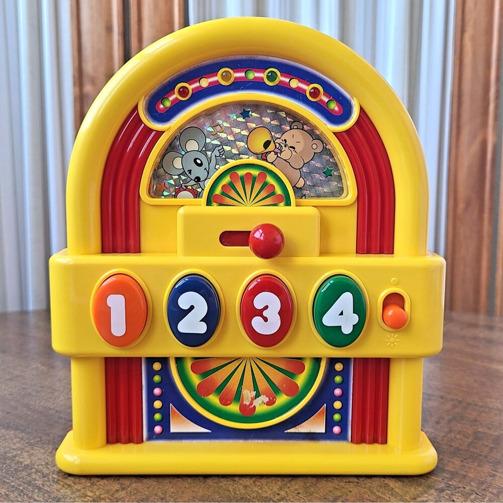 Megcos 1155 Radio Jukebox Peek A Babe Lights Music Spinning Play Toy Baby Vtg - Picture 2 of 6